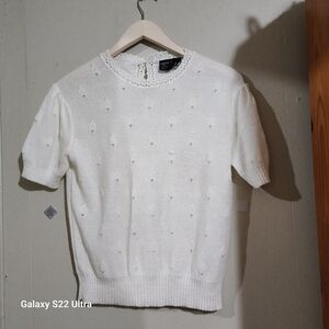 Pierre Cardin White Knit Blouse